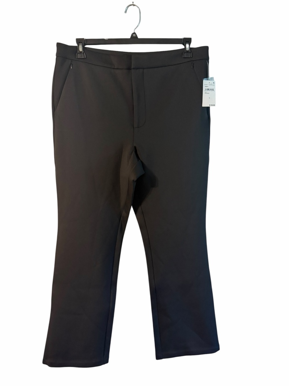 Minimalist Good American Scuba Cropped Straight Trousers Black Size 15 NWT